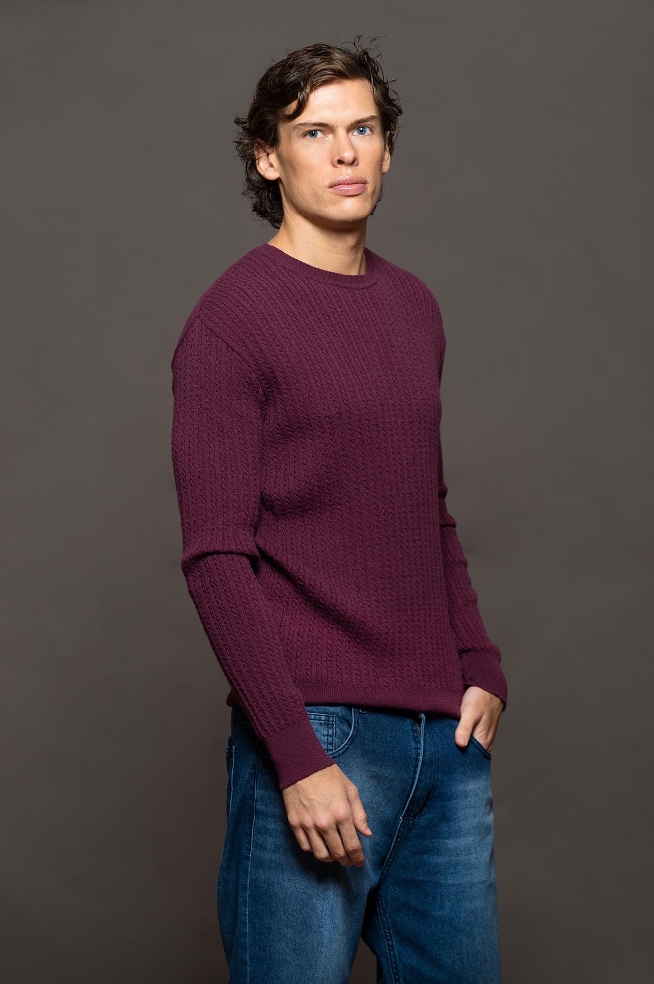 5246MAL - SWEATER IRISH MALBEC